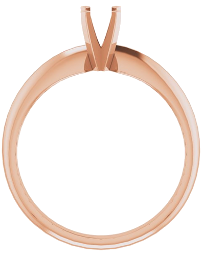 14K Rose 4-4.1 mm Round 4-Prong Light Solitaire Ring Mounting (2)
