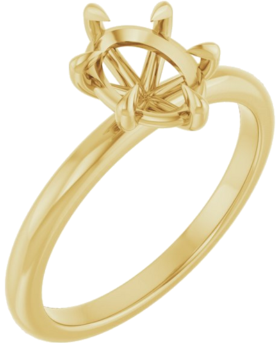 Sužadėtuvių Žiedas „Solitaire“ 585 Geltonojo Aukso Oval 8mm x 6mm (1)