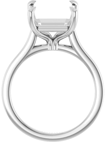 Sužadėtuvių Žiedas „Claw-Prong“ 950 Platinos Emerald 12mm x 10mm (2)