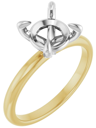 14K Yellow White 8.2 mm Round Engagement Ring Mounting (1)