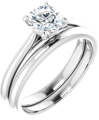 14K White 6 mm Round Solitaire Engagement Ring Mounting (6)