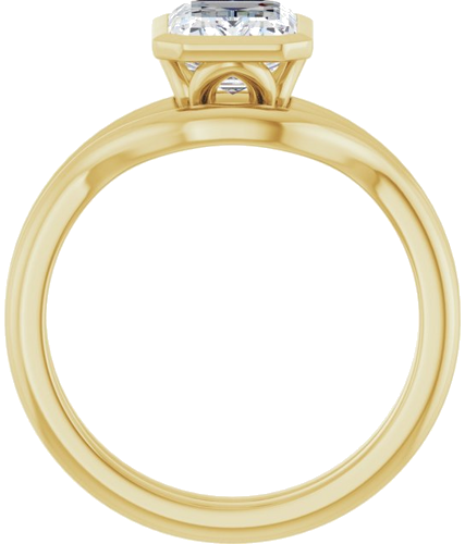 Sužadėtuvių Žiedas „Bezel-Set“ 14k yellow gold Emerald 8mm x 6mm (7)