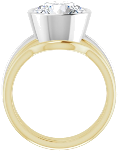 Sužadėtuvių Žiedas „Bezel-Set Solitaire“ 14k yellow/white gold Round 10mm (7)