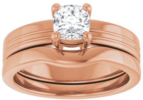 14K Rose 5 mm Cushion Solitaire Engagement Ring Mounting (8)