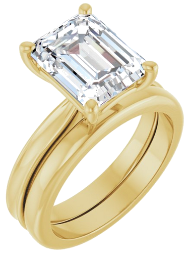 Sužadėtuvių Žiedas 14k yellow gold Emerald 10mm x 8mm (6)
