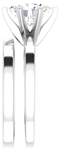 14K White 9x7 mm Oval Solitaire Engagement Ring Mounting (9)