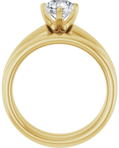 Sužadėtuvių Žiedas „Solitaire“ 585 Geltonojo Aukso Round 6.5mm (7)