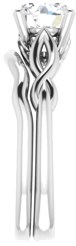 Sužadėtuvių Žiedas „Solitaire“ 585 Baltojo Aukso Round 7mm (9)
