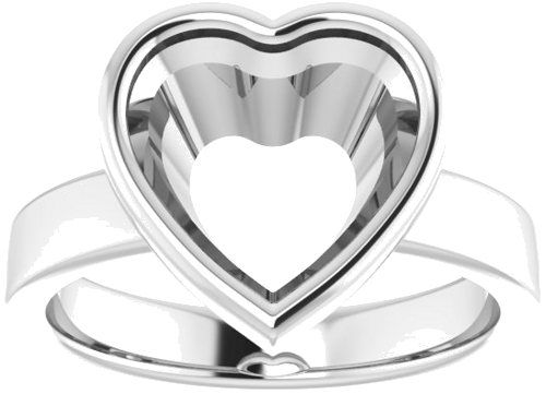 Sužadėtuvių Žiedas „Bezel-Set Solitaire“ 925 Sidabro Heart 10mm (3)