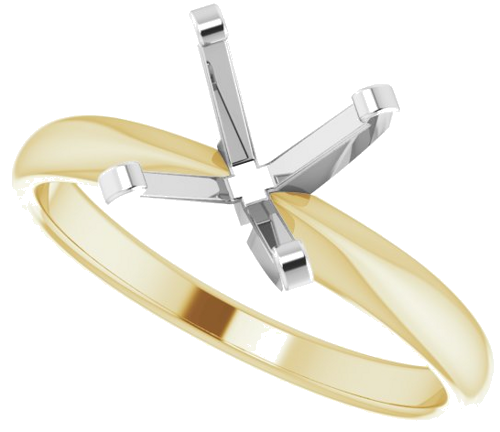 Sužadėtuvių Žiedas „Solitaire“ 14k yellow/white gold Square 6mm (5)
