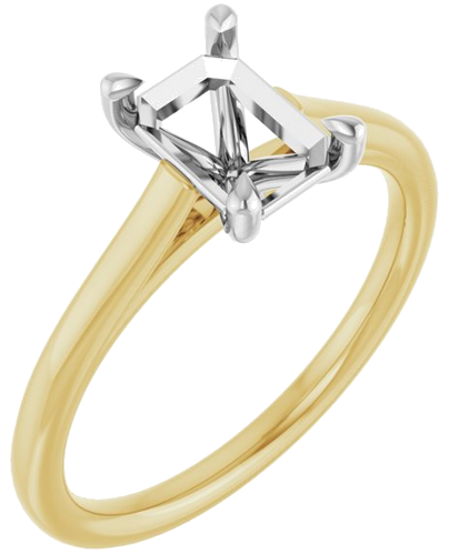 Sužadėtuvių Žiedas „Claw-Pong“ 14k yellow/white gold Emerald 7mm x 5mm (1)