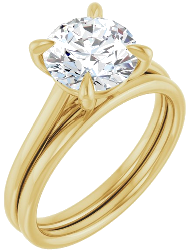 Sužadėtuvių Žiedas „Solitaire“ 585 Geltonojo Aukso Round 8.2mm (6)