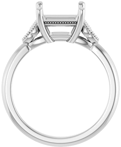 Sužadėtuvių Žiedas „Solitaire“ 14k white gold Square 7mm (2)