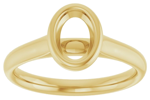 Sužadėtuvių Žiedas „Bezel-Set Solitaire“ 585 Geltonojo Aukso Oval 7mm x 5mm (3)