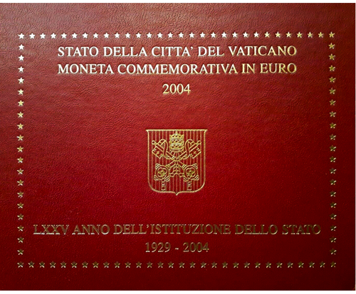 2004 Vatikanas Jonas Paulius II BU euro monetų rinkinys (1)