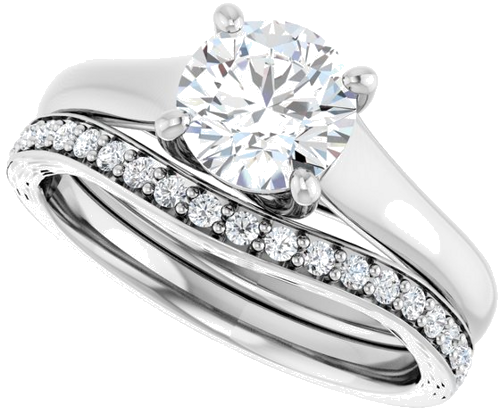 14K White 6.5 mm Round Solitaire Engagement Ring Mounting (10)