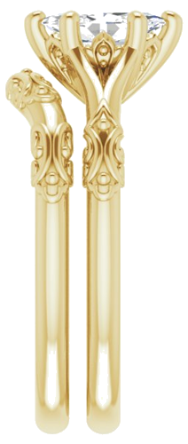 Sužadėtuvių Žiedas „Solitaire Split Shank“ 585 Geltonojo Aukso Marquise 8mm x 4mm (9)