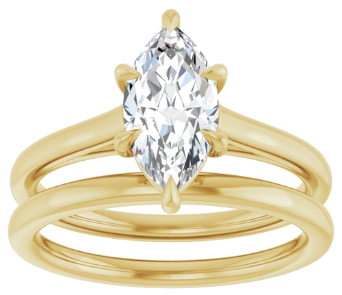 Sužadėtuvių Žiedas „Claw-Pong“ 14k yellow gold Marquise 10.5mm x 5.5mm (8)