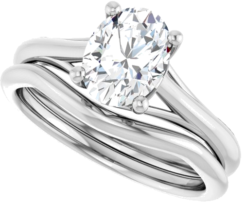 Sužadėtuvių Žiedas „Solitaire“ 925 Sidabro Oval 8mm x 6mm (10)