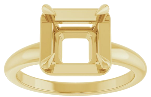 Sužadėtuvių Žiedas „Claw-Prong Solitaire Bezel-Style“ 14k yellow gold Asscher 8mm (3)
