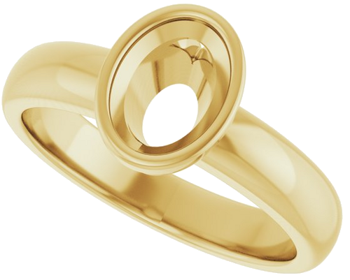Sužadėtuvių Žiedas „Bezel-Set Solitaire“ 14k yellow gold Oval 7.5mm x 5.5mm (5)