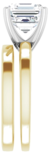 Sužadėtuvių Žiedas „Solitaire“ 585 Baltojo Ir Geltonojo Aukso Asscher 8mm (9)