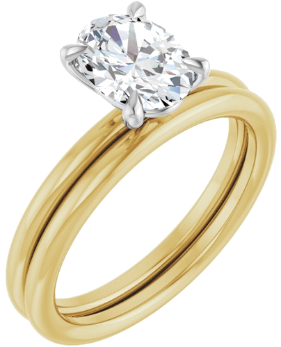 Sužadėtuvių Žiedas „Claw-Prong Solitaire“ 14k yellow/white gold Oval 8mm x 6mm (6)