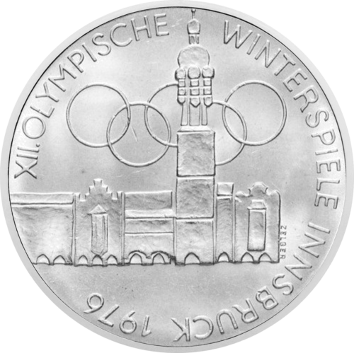100 šiliņu Olimpiskās spēles 1976 Austrija sudraba monēta (1)