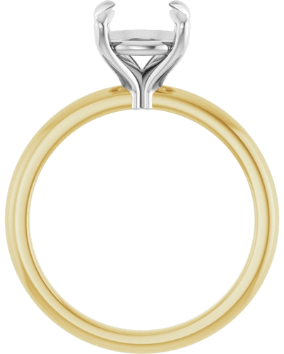 14K Yellow White 8.2 mm Round Solitaire Engagement Ring Mounting (2)