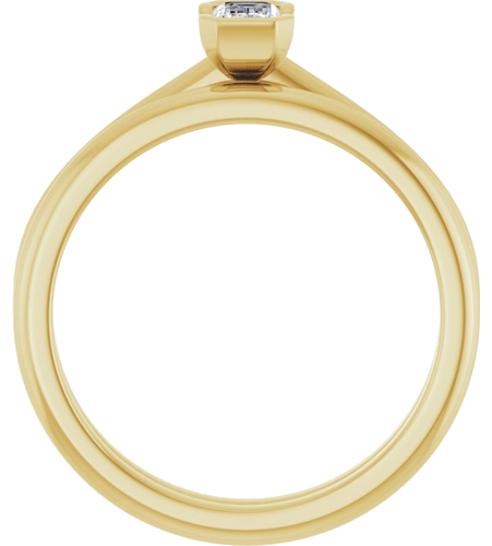 Sužadėtuvių Žiedas „Half-Bezel“ 10k yellow gold Emerald 5mm x 3mm (7)