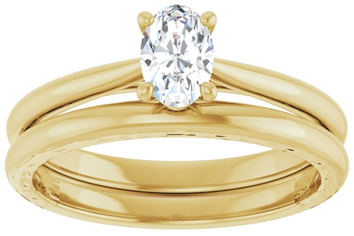 14K Yellow 6x4 mm Oval Solitaire Engagement Ring Mounting (8)