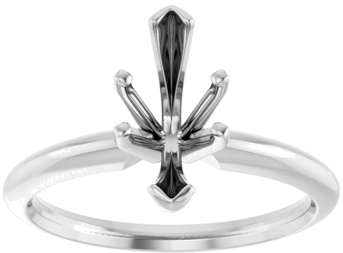 14K White 11x5.25 mm Marquise Solitaire Engagement Ring Mounting (3)