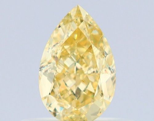 0.54 carat Fancy Yellow-VS2 Natūralus Pear Deimantas (1)