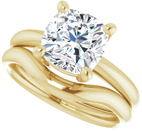 Sužadėtuvių Žiedas „Solitaire“ 14k yellow gold Cushion 8mm (10)