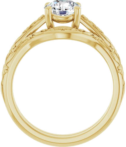 Sužadėtuvių Žiedas „Solitaire“ 14k yellow gold Round 6.5mm (7)