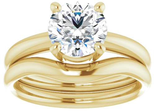 14K Yellow 7.4 mm Round Engagement Ring Mounting (8)