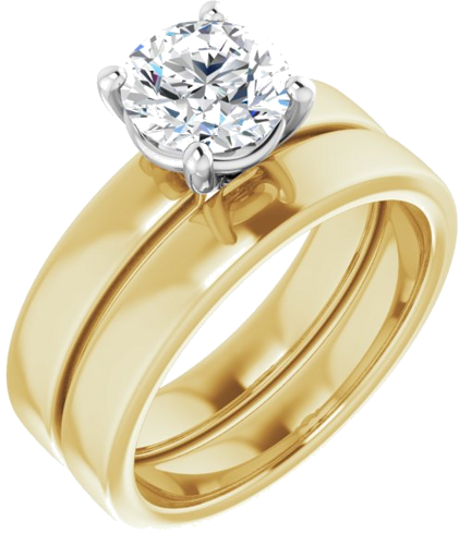 Sužadėtuvių Žiedas „Solitaire“ 14k yellow/white gold Round 7mm (6)