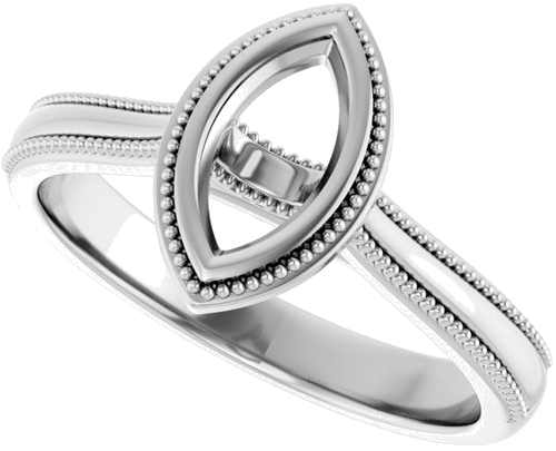 Sterling Silver 8x4 mm Marquise Solitaire Engagement Ring Mounting (5)