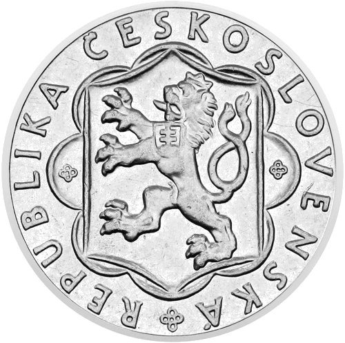 1954 Čehoslovākija Sacelšanās 10 korunu sudraba monēta (2)