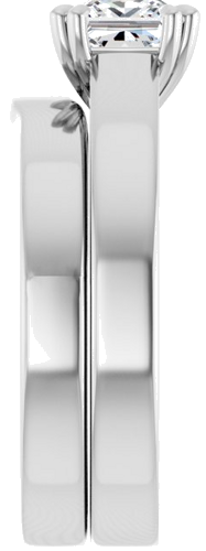 Sužadėtuvių Žiedas „Solitaire“ 950 Platinos Square 5.5mm (9)