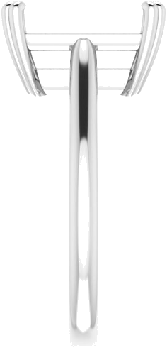 Platinum 11x9 mm Emerald Solitaire Engagement Ring Mounting (4)