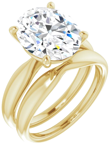 Sužadėtuvių Žiedas 14k yellow gold Oval 12mm x 10mm (6)