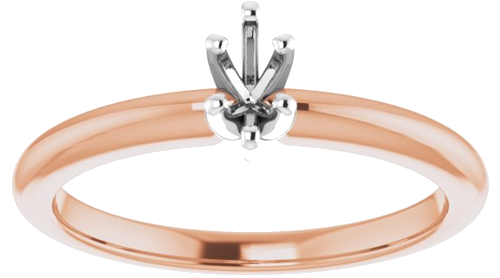 Sužadėtuvių Žiedas 14k rose/white gold Marquise 5mm x 3mm (3)