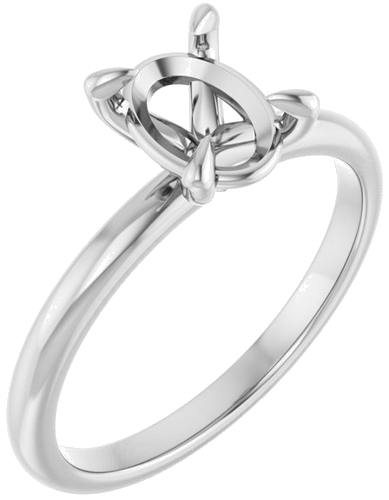 Sužadėtuvių Žiedas „Solitaire“ 925 Sidabro Oval 8mm x 6mm (1)