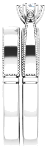 Sužadėtuvių Žiedas „Solitaire“ 14k white gold Round 4.1mm (9)