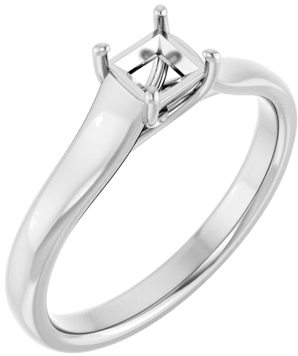 Sužadėtuvių Žiedas „Solitaire“ 585 Baltojo Aukso Square 4mm (1)