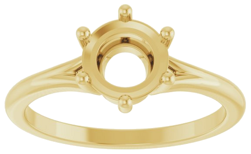 14K Yellow 6.5 mm Round Rose-Cut Engagement Ring Mounting (3)