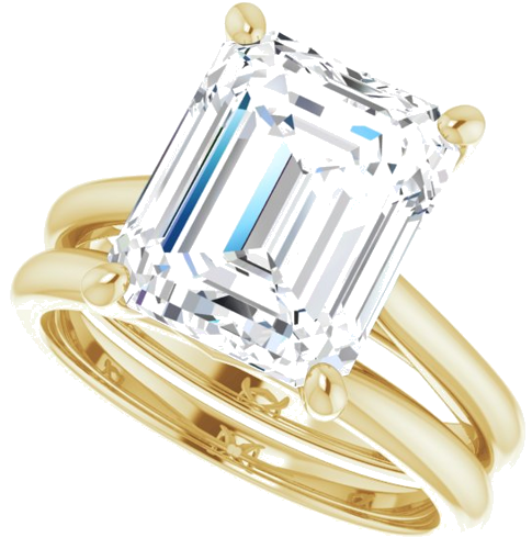 14K Yellow 11x9 mm Emerald Solitaire Engagement Ring Mounting (10)