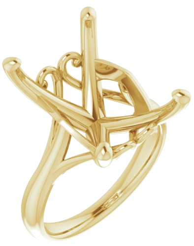 Sužadėtuvių Žiedas „Solitaire“ 14k yellow gold Emerald 16mm x 12mm (1)