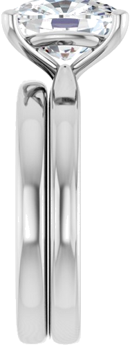 Sužadėtuvių Žiedas 14k white gold Elongated Cushion 10mm x 8mm (9)